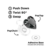 Crystal Heart Black Glitter &mdash;  PopTop image number 2